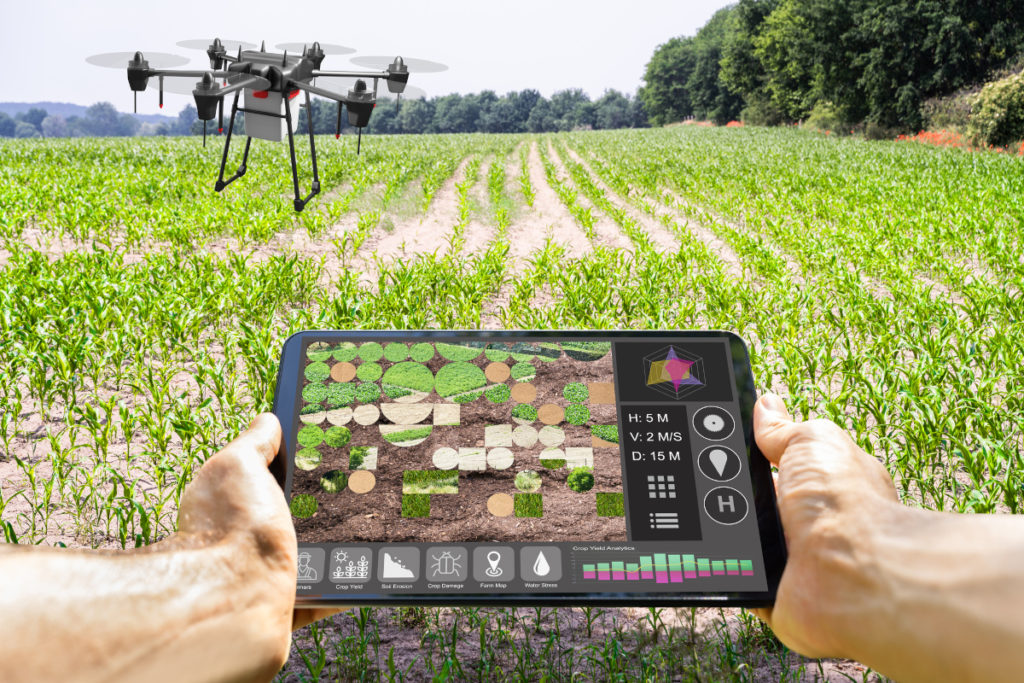 Drone using mobile connectivity to send real time data on its operation to farmers