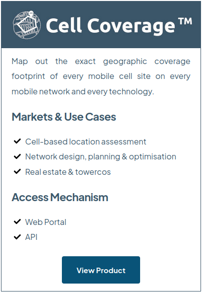 Unmatched accuracy in mapping every individual cell tower's coverage footprint
